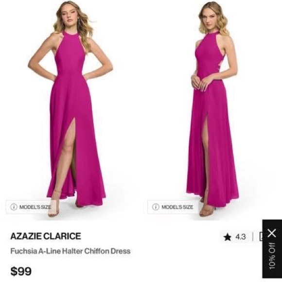 Azazie Clarice Fuschia Dress - Size A2 - Picture 1 of 3
